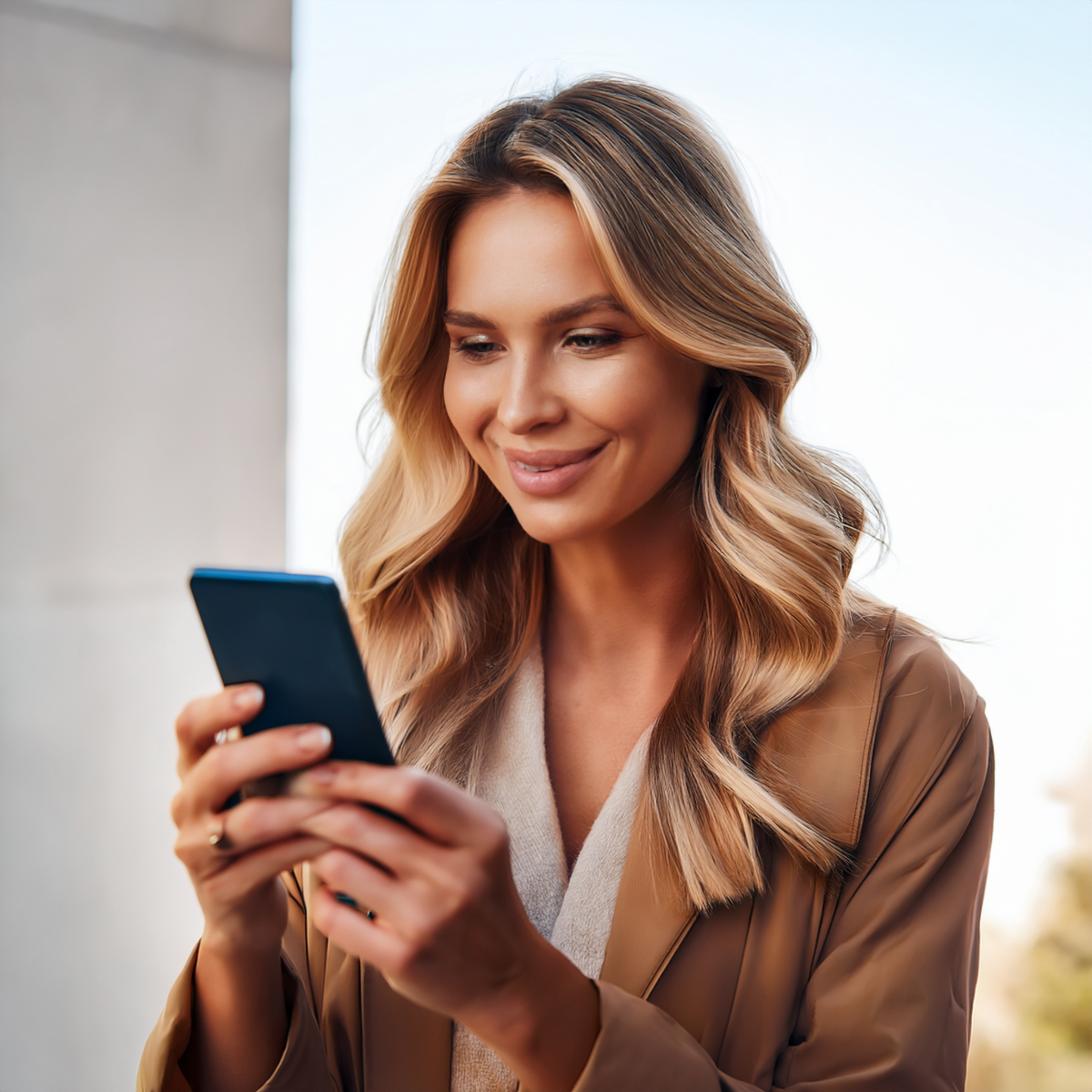 Professional woman with phone